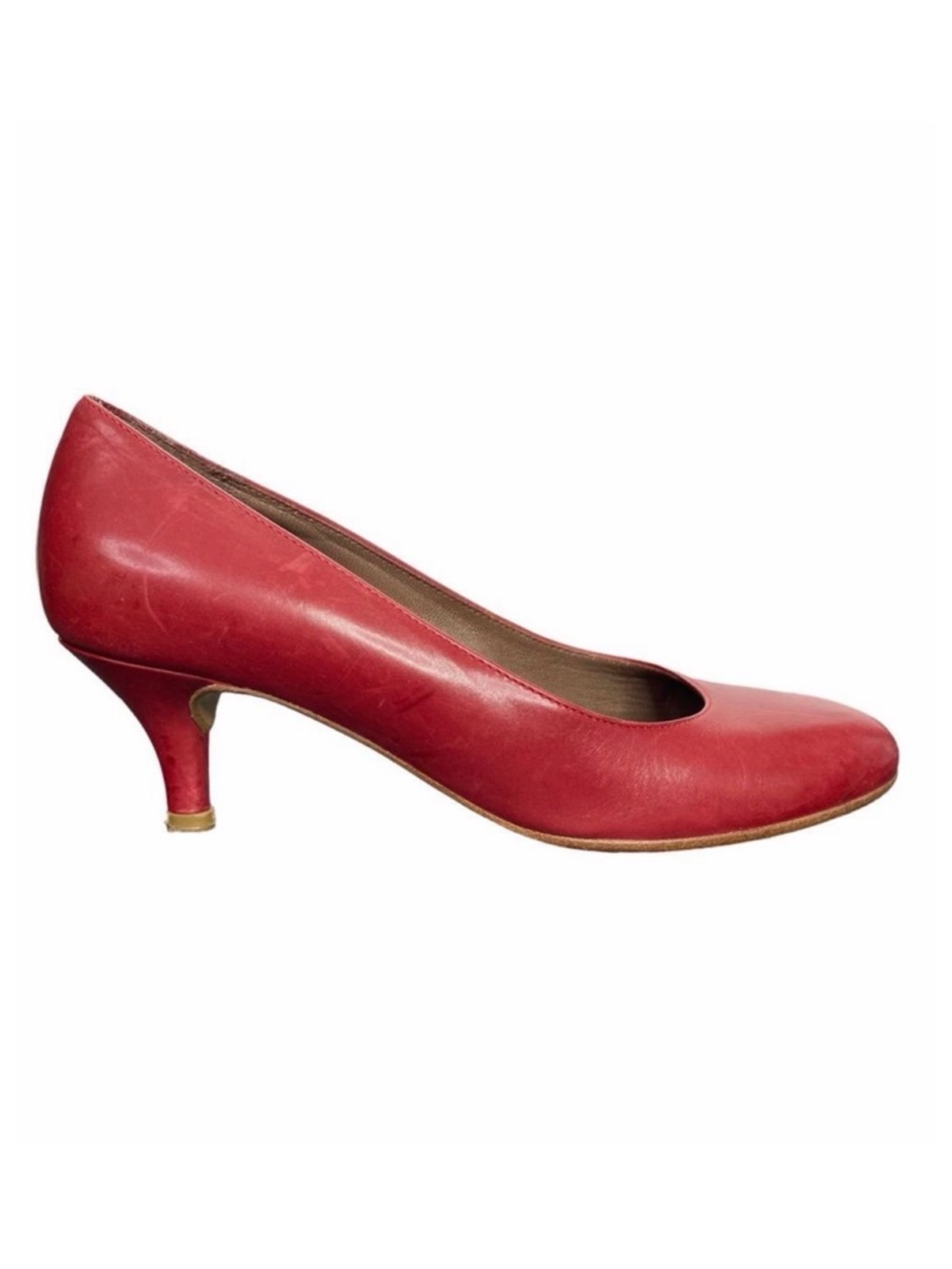 Vintage Marni Red Leather Kitten Heels - Size 5